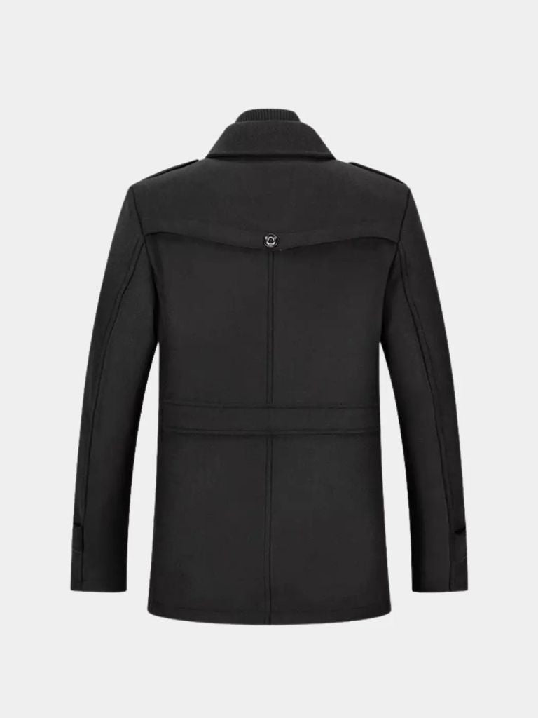 Aristocratic Black Wool Overcoat - North & Row