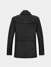 Aristocratic Black Wool Overcoat - North & Row