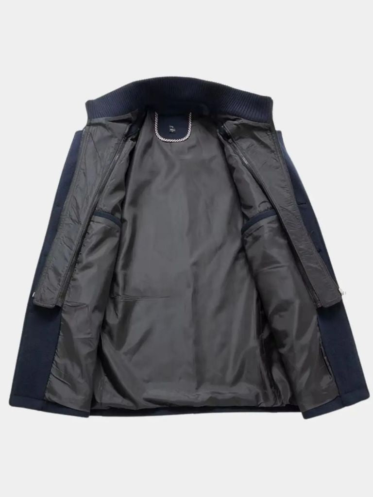 Aristocratic Black Wool Overcoat - North & Row