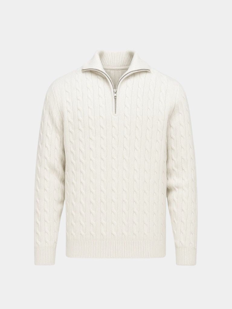 Premium Cable-Knit Zip Neck Sweater - North & Row