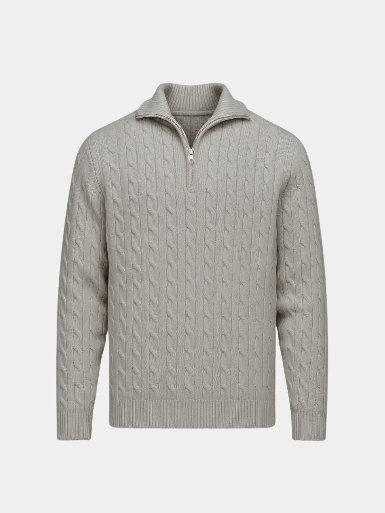 Premium Cable-Knit Zip Neck Sweater - North & Row