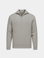 Premium Cable-Knit Zip Neck Sweater - North & Row
