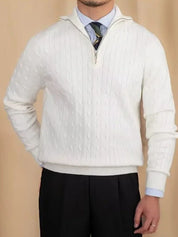 Premium Cable-Knit Zip Neck Sweater - North & Row