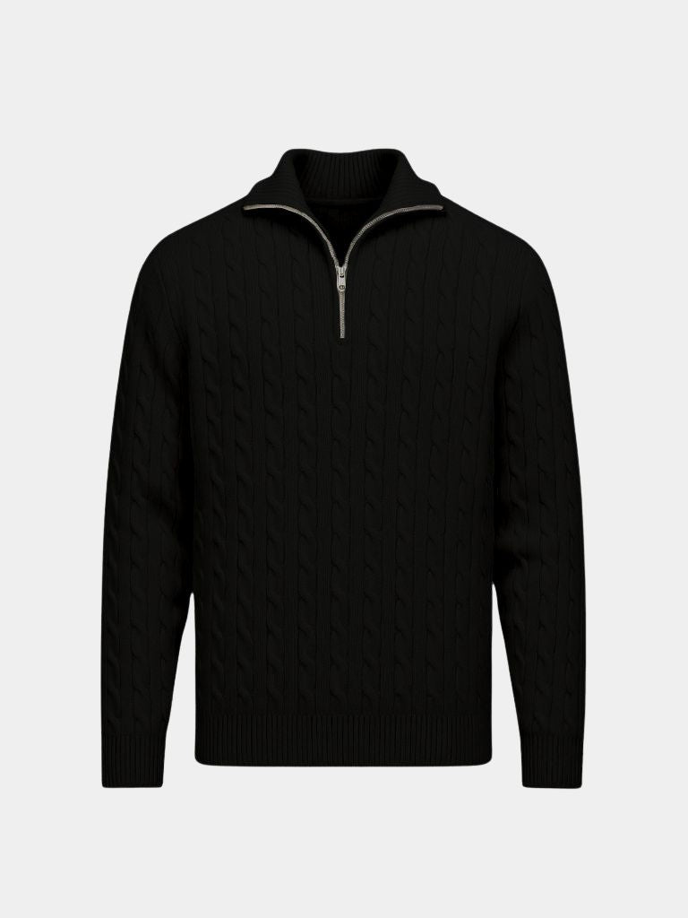 Premium Cable-Knit Zip Neck Sweater - North & Row