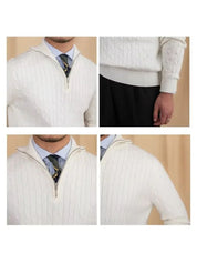 Premium Cable-Knit Zip Neck Sweater - North & Row