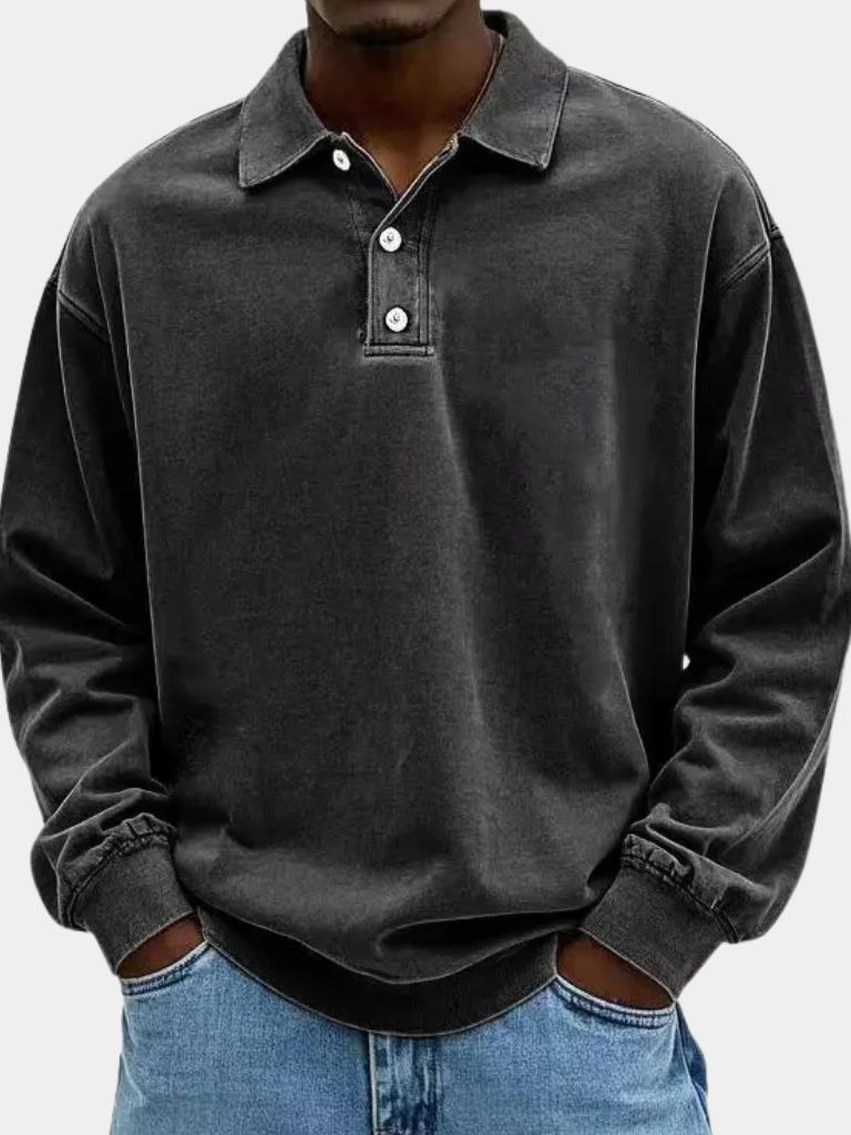 Canyon Mist Long Sleeve Polo Shirt – North & Row