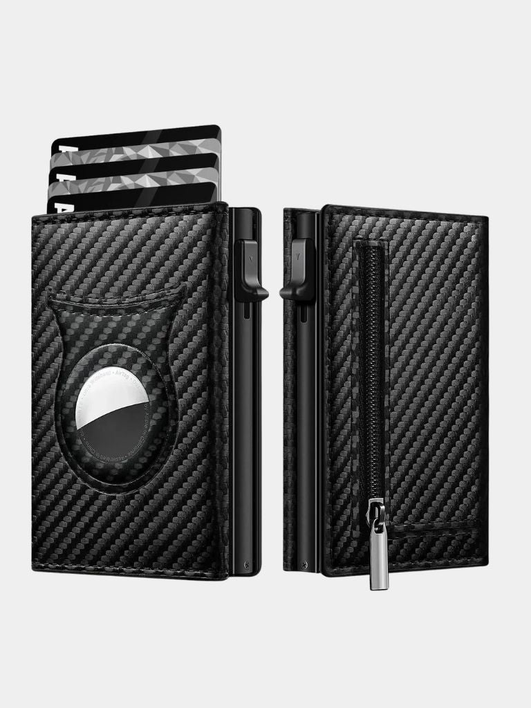 Carbon Fiber Wallet with Air Tag Holder RFID Blocking - North & Row
