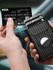 Carbon Fiber Wallet with Air Tag Holder RFID Blocking - North & Row