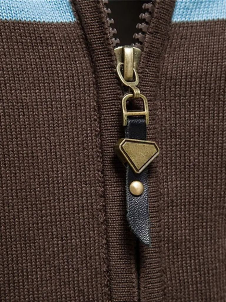 Cardigan Sweater Zipper Standing Collar Knitwear - North & Row