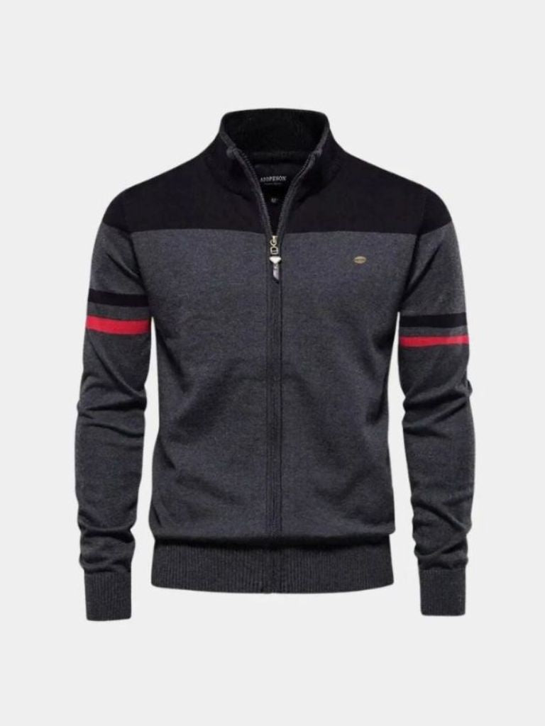 Cardigan Sweater Zipper Standing Collar Knitwear - North & Row