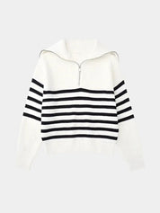 Casual Striped Zip Up Sweater - North & Row