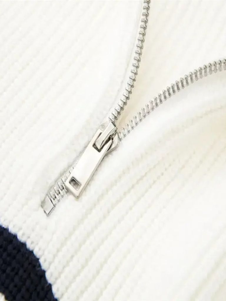 Casual Striped Zip Up Sweater - North & Row
