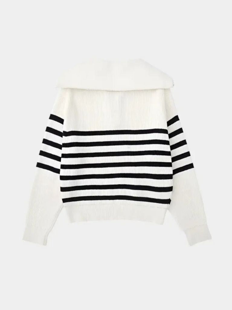 Casual Striped Zip Up Sweater - North & Row