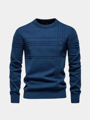 Cotton Knitted Stripped Crew Neck Pullover Sweater - North & Row
