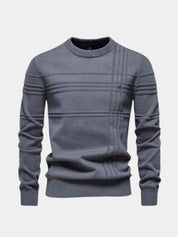 Cotton Knitted Stripped Crew Neck Pullover Sweater - North & Row
