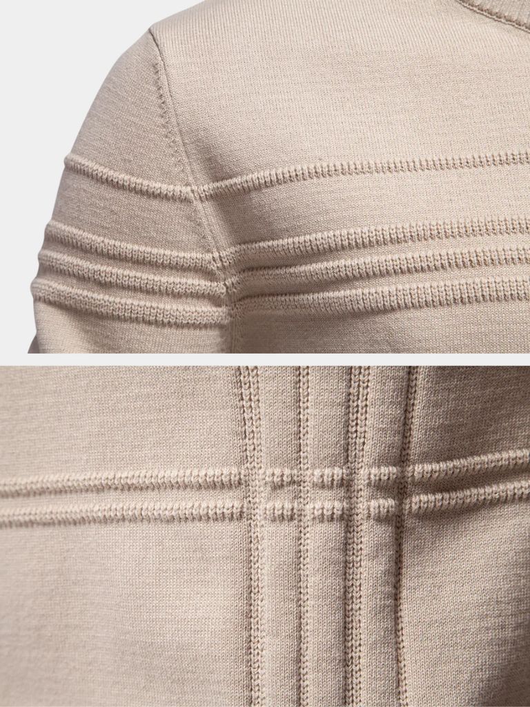 Cotton Knitted Stripped Crew Neck Pullover Sweater - North & Row