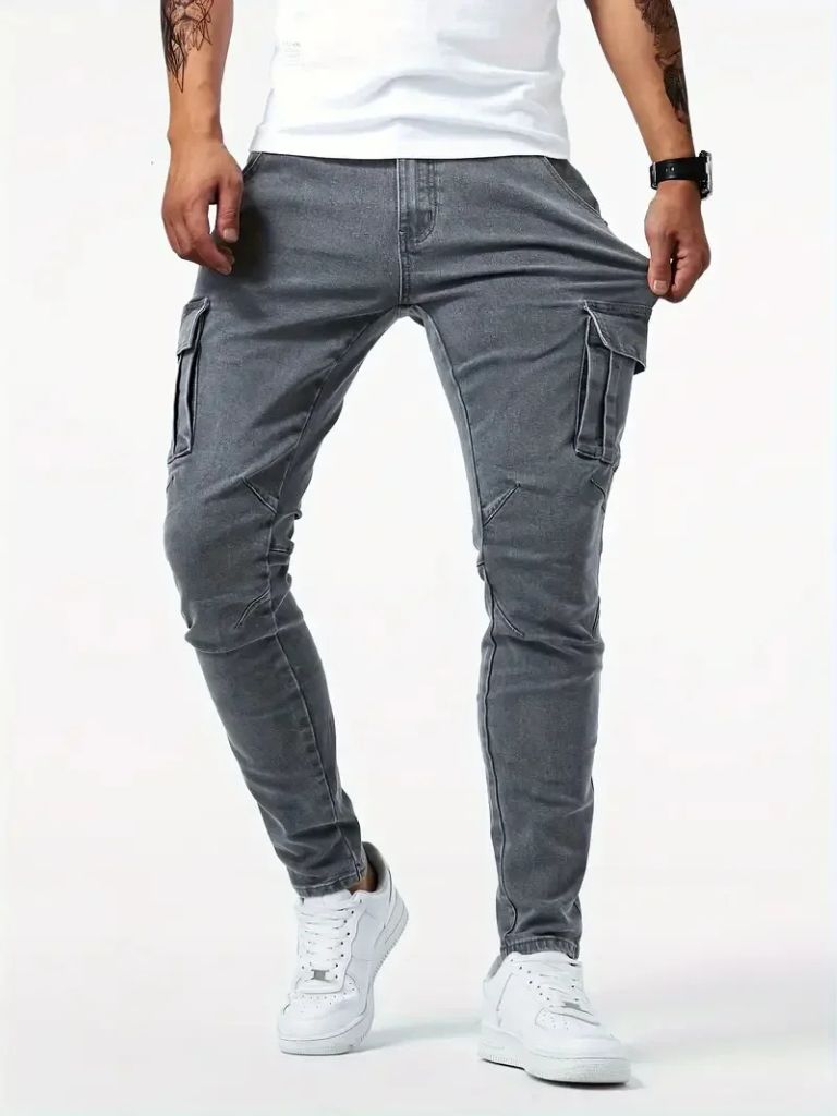 Denim Jeans Cargo Trousers - North & Row