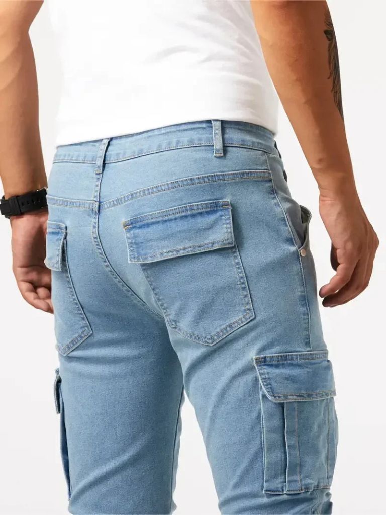 Denim Jeans Cargo Trousers - North & Row