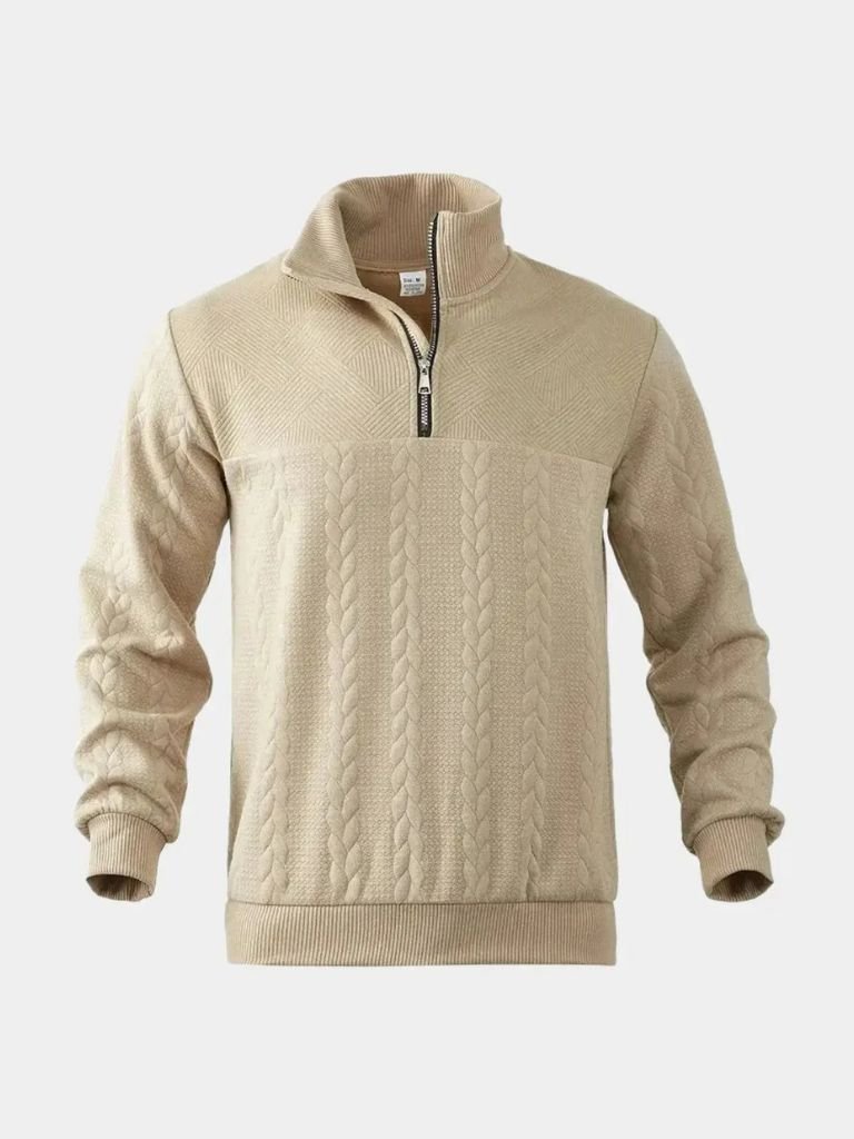 Essential Henley High Collar Quarter Zip Pullover - North & Row