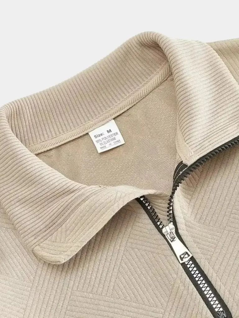Essential Henley High Collar Quarter Zip Pullover - North & Row