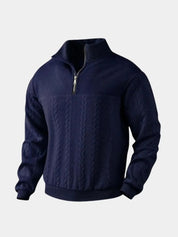 Essential Henley High Collar Quarter Zip Pullover - North & Row