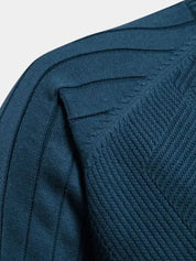 Knit Zipper Jacquard Solid Color Cardigan Sweater - North & Row