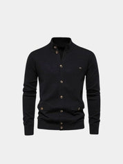 Knitted Stand Collar Cotton Cardigan - North & Row