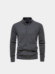 Knitted Stand Collar Cotton Cardigan - North & Row