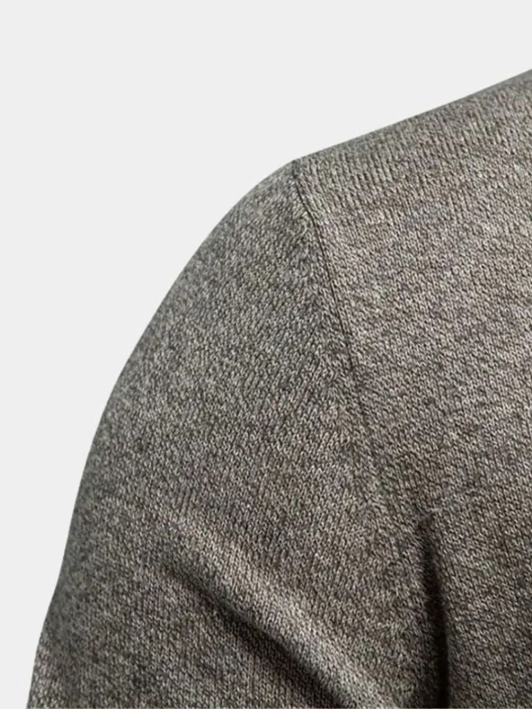 Knitted Stand Collar Cotton Cardigan - North & Row