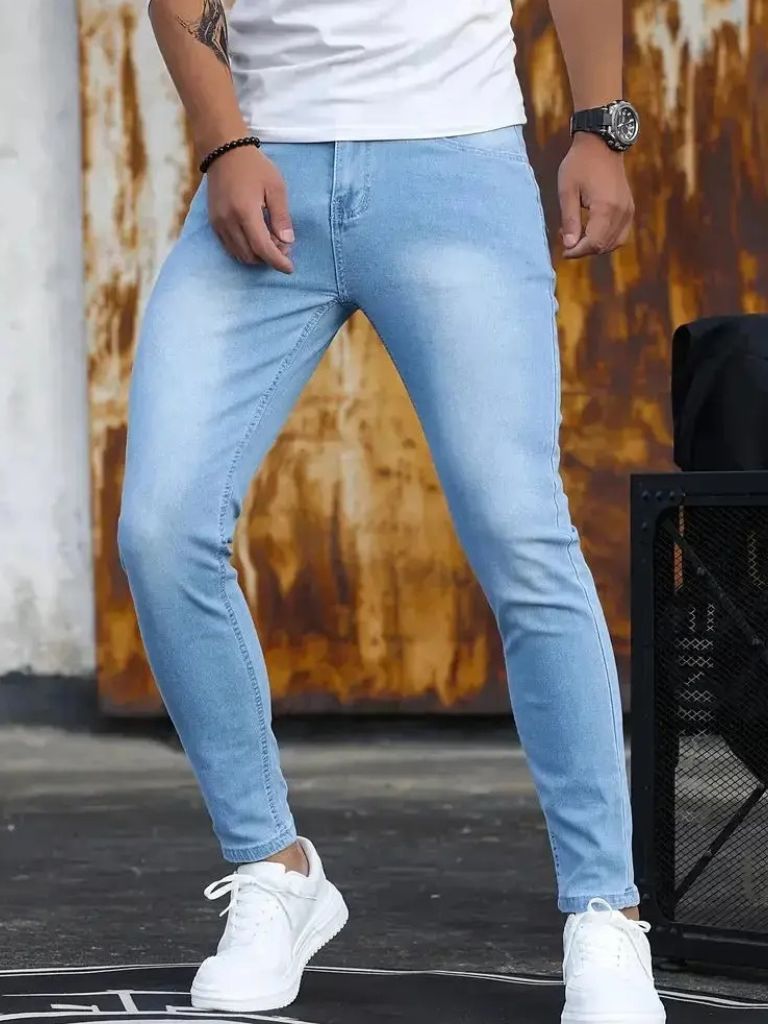 Stretchy Skinny Denim Jeans Trousers - North & Row