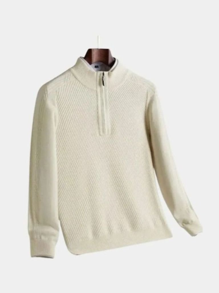 Stripe Quarter Zip Wool Sweater - North & Row