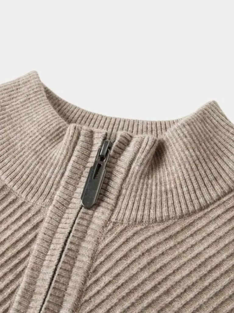 Stripe Quarter Zip Wool Sweater - North & Row