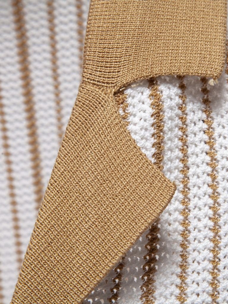 Striped Knit Polo Shirt - North & Row