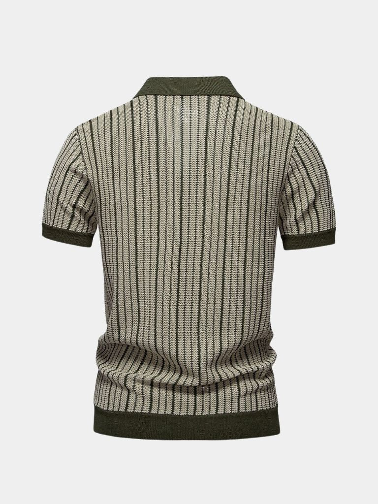 Striped Knit Polo Shirt - North & Row