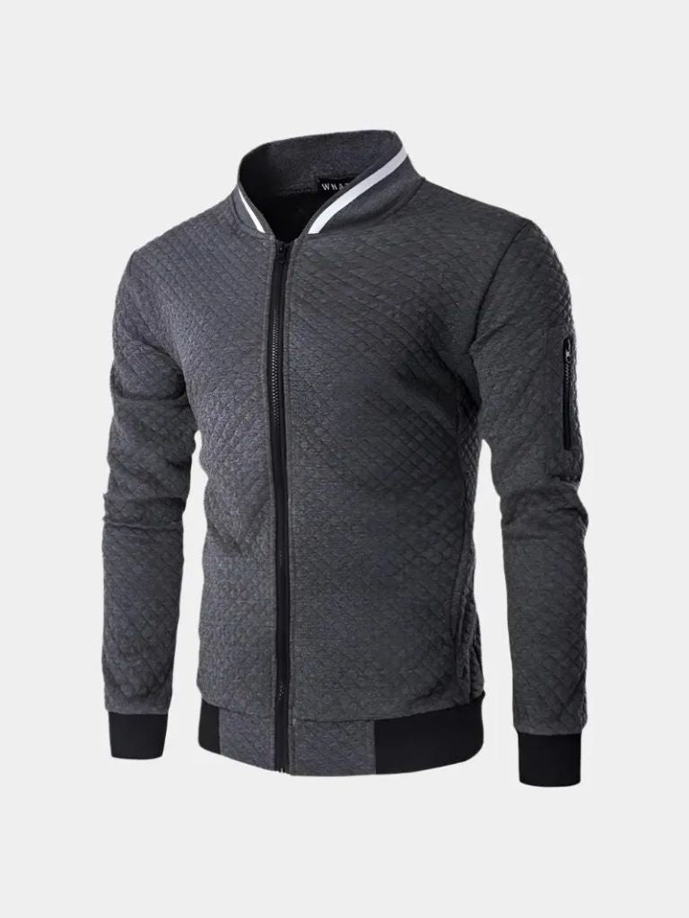 Textured Casual Bomber Jacket - North & Row