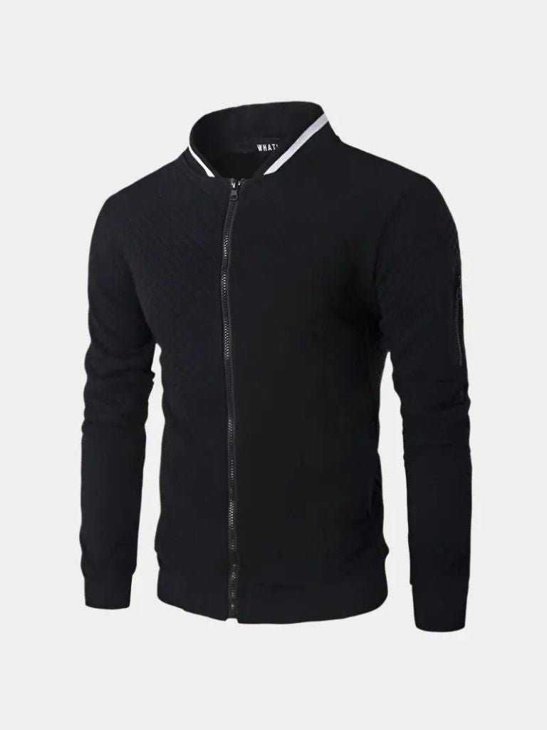 Textured Casual Bomber Jacket - North & Row
