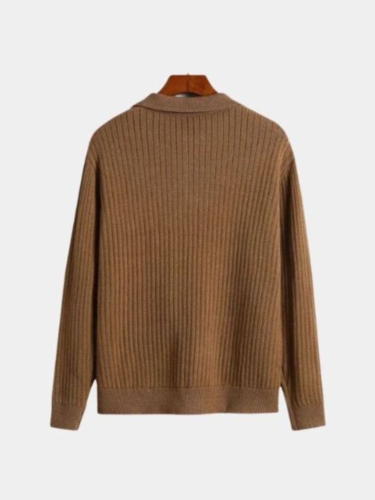 V-Neck Polo Sweater Ribbed - North & Row