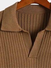 V-Neck Polo Sweater Ribbed - North & Row
