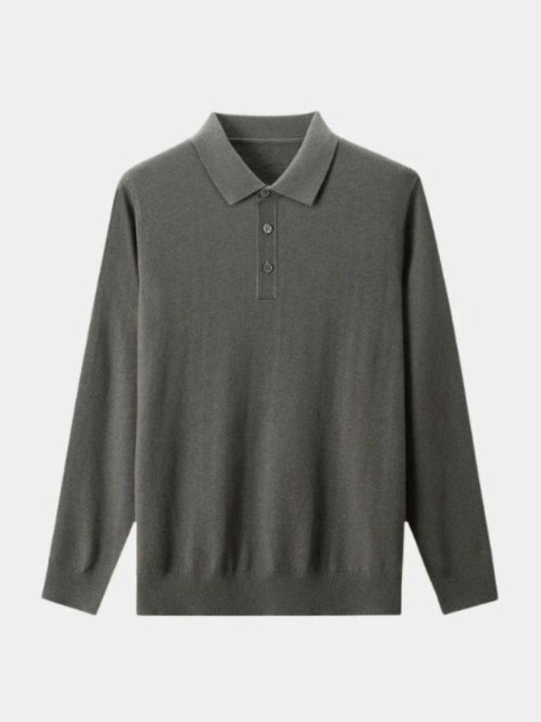 Wool Knit Button Up Polo Pullover - North & Row
