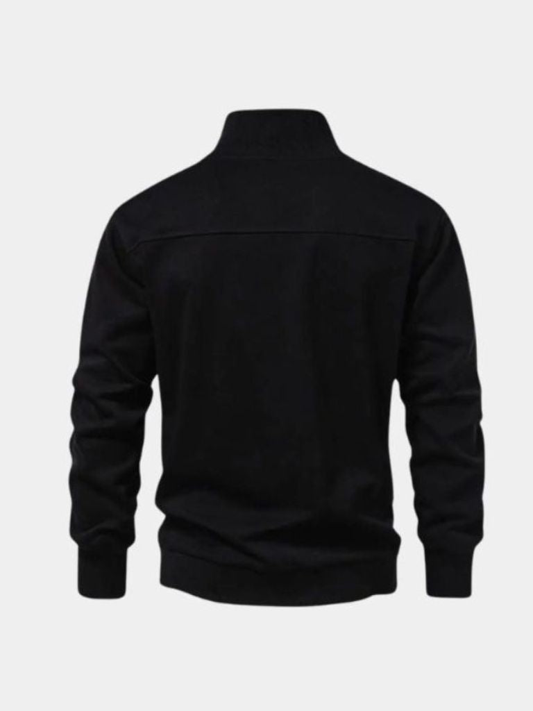 Zip Black Lapel Sports Sweatshirt - North & Row