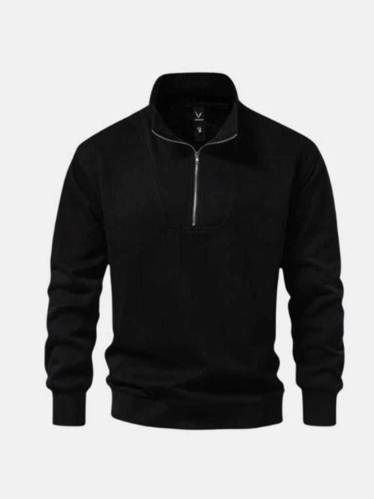 Zip Black Lapel Sports Sweatshirt - North & Row