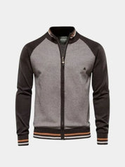 Zipper Color Block Standing Collar Cardigan Sweater - North & Row